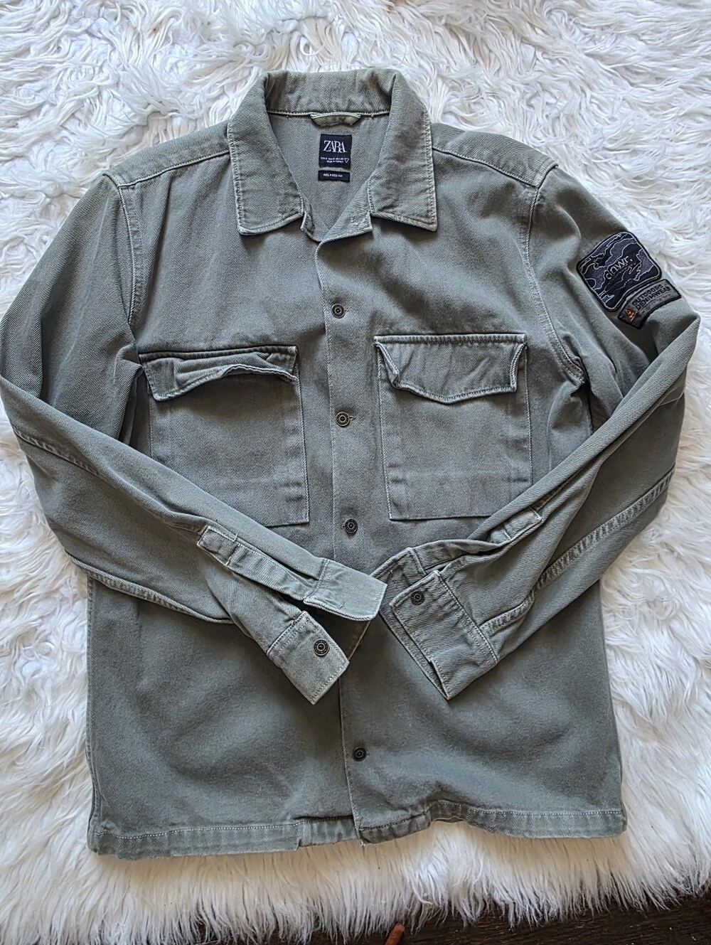 Zara Military-Style Olive Field Jacket